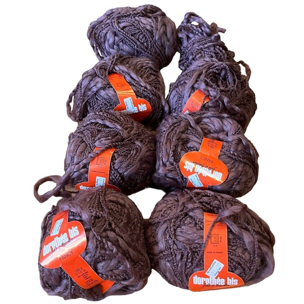 Dorothee Bis Yarn Purple 6 New + 2 Extra Acrylic France Fancy Textured